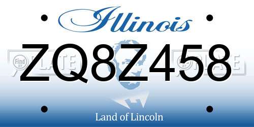 ZQ8Z458 Illinois License Plate