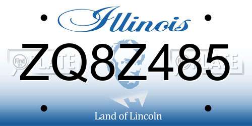 ZQ8Z485 Illinois License Plate