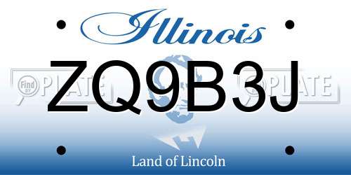 ZQ9B3J Illinois License Plate