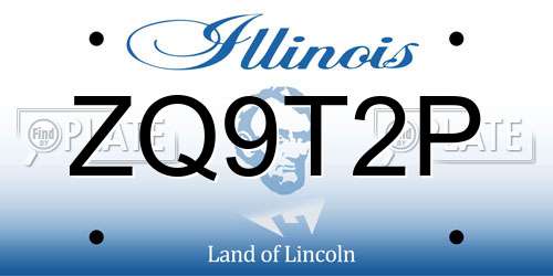 ZQ9T2P Illinois License Plate
