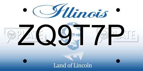 ZQ9T7P Illinois License Plate