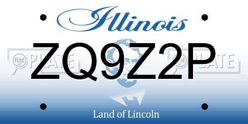 ZQ9Z2P Illinois License Plate