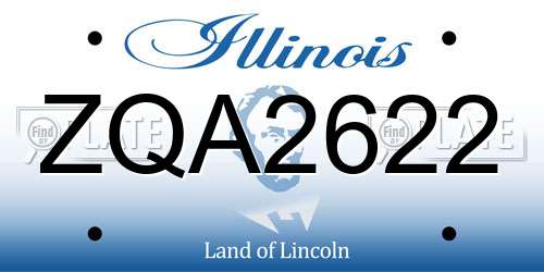 ZQA2622 Illinois License Plate