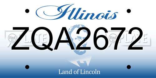 ZQA2672 Illinois License Plate
