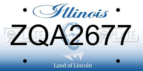 ZQA2677 Illinois License Plate