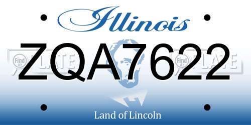 ZQA7622 Illinois License Plate