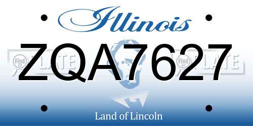 ZQA7627 Illinois License Plate
