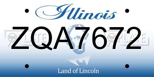 ZQA7672 Illinois License Plate