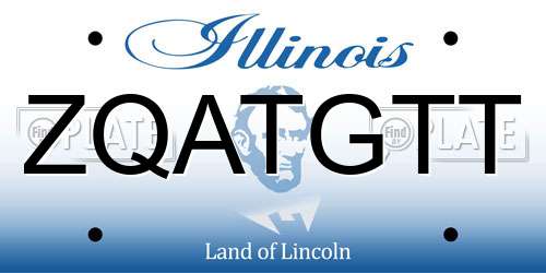 ZQATGTT Illinois License Plate
