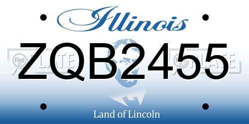 ZQB2455 Illinois License Plate