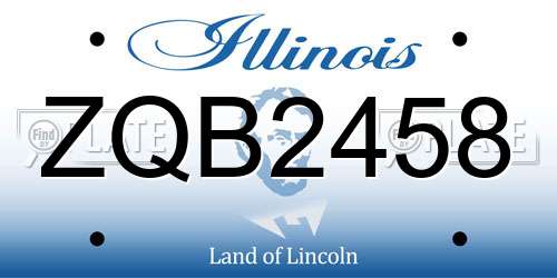 ZQB2458 Illinois License Plate