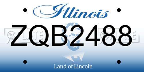 ZQB2488 Illinois License Plate