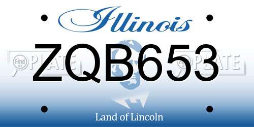 ZQB653 Illinois License Plate