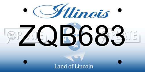 ZQB683 Illinois License Plate