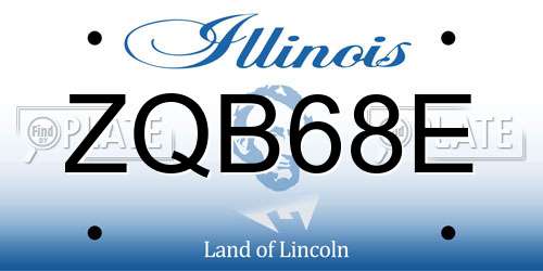 ZQB68E Illinois License Plate