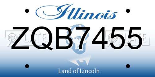 ZQB7455 Illinois License Plate