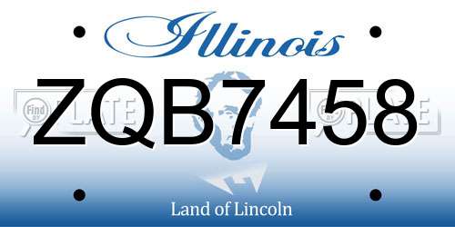 ZQB7458 Illinois License Plate