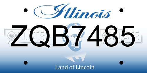 ZQB7485 Illinois License Plate