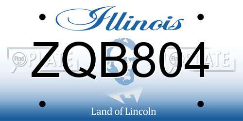 ZQB804 Illinois License Plate