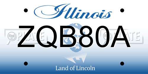 ZQB80A Illinois License Plate