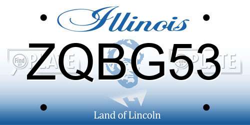 ZQBG53 Illinois License Plate