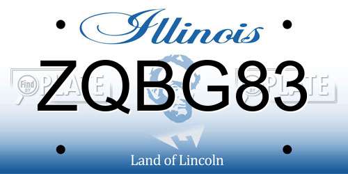 ZQBG83 Illinois License Plate