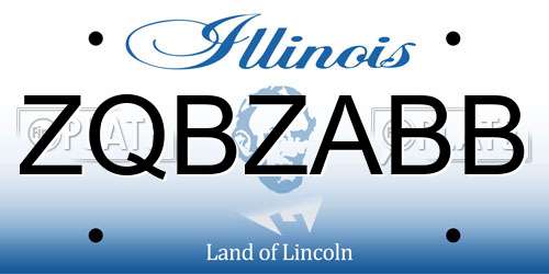 ZQBZABB Illinois License Plate