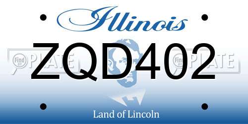 ZQD402 Illinois License Plate