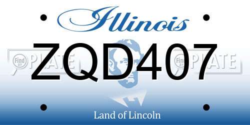ZQD407 Illinois License Plate