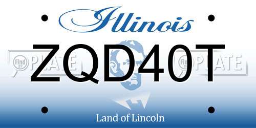 ZQD40T Illinois License Plate
