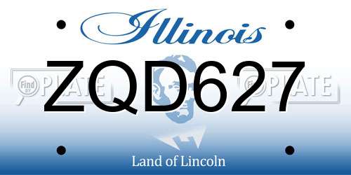 ZQD627 Illinois License Plate