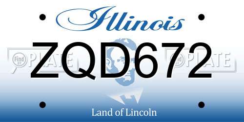 ZQD672 Illinois License Plate