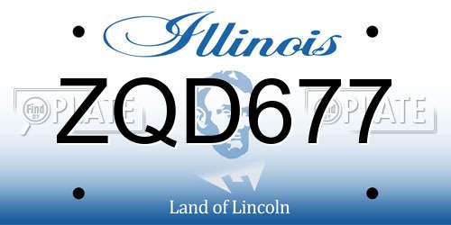 ZQD677 Illinois License Plate