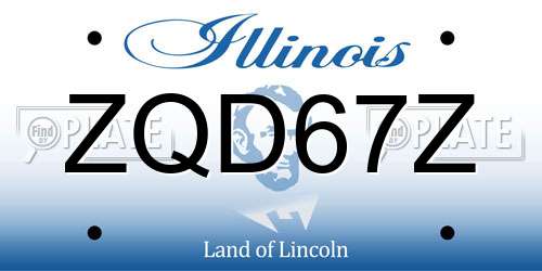 ZQD67Z Illinois License Plate