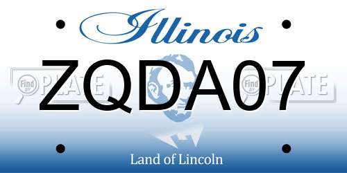 ZQDA07 Illinois License Plate