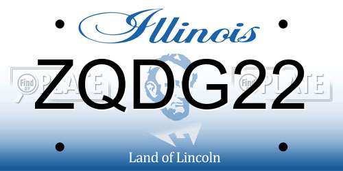 ZQDG22 Illinois License Plate