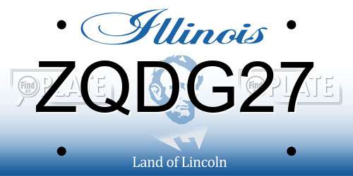 ZQDG27 Illinois License Plate