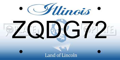 ZQDG72 Illinois License Plate