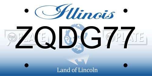 ZQDG77 Illinois License Plate