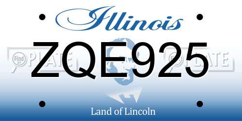 ZQE925 Illinois License Plate