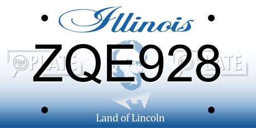 ZQE928 Illinois License Plate