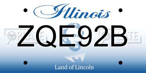 ZQE92B Illinois License Plate