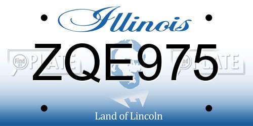 ZQE975 Illinois License Plate