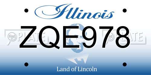 ZQE978 Illinois License Plate