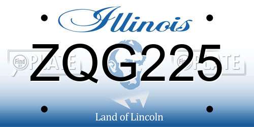 ZQG225 Illinois License Plate