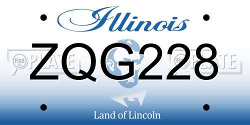 ZQG228 Illinois License Plate