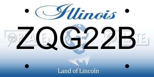 ZQG22B Illinois License Plate
