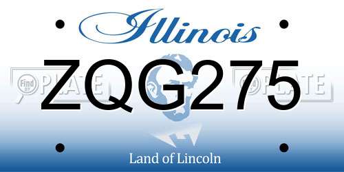 ZQG275 Illinois License Plate