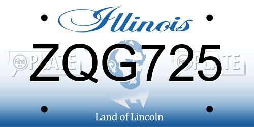ZQG725 Illinois License Plate
