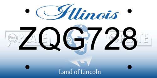 ZQG728 Illinois License Plate